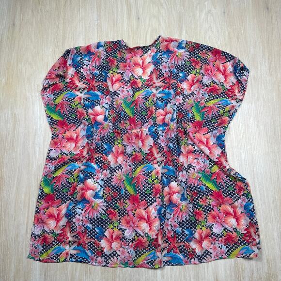 Tommy Bahama Tropical Floral Print Beach Resort Vacay Swim Coverup Dress Small - Picture 10 of 14